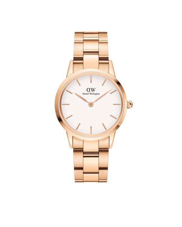 Daniel Wellington Iconic Link 32 Rose Gold White Watch Bevilles Jewellers