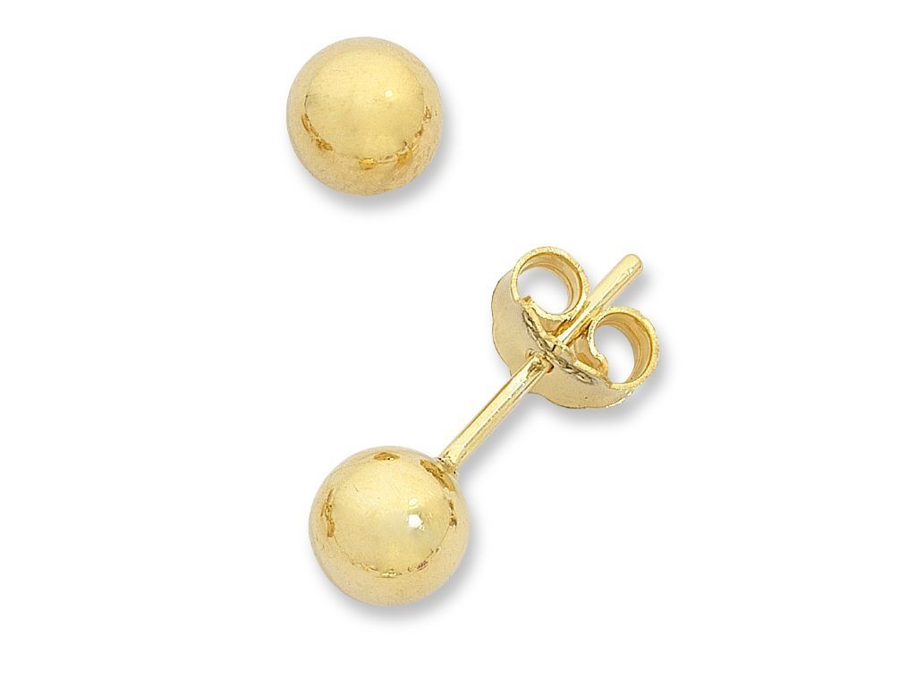 Gold round sale ball earrings