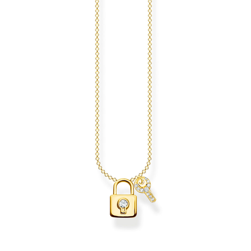 Initial lock necklace with fine box chain - Von Treskow