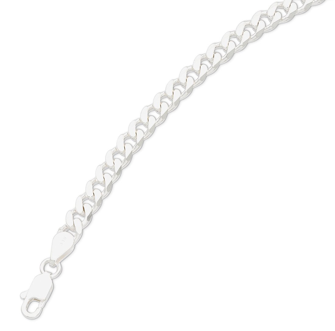 Silver curb store link chain