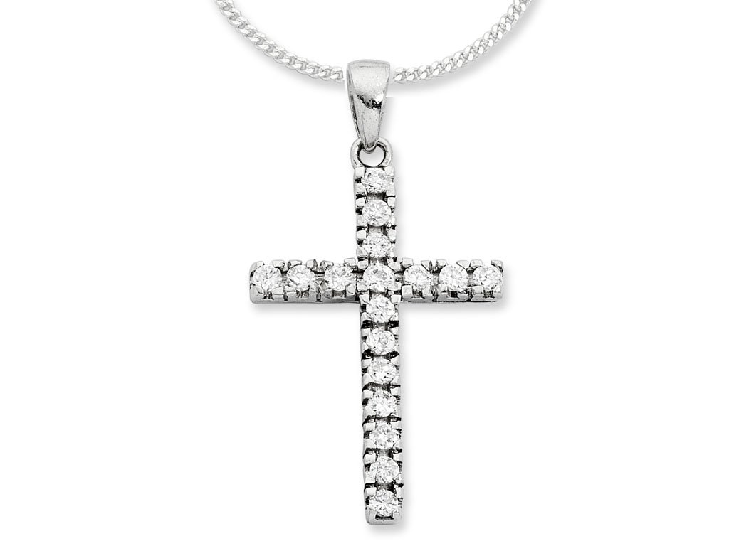 Cubic zirconia 2024 cross necklace