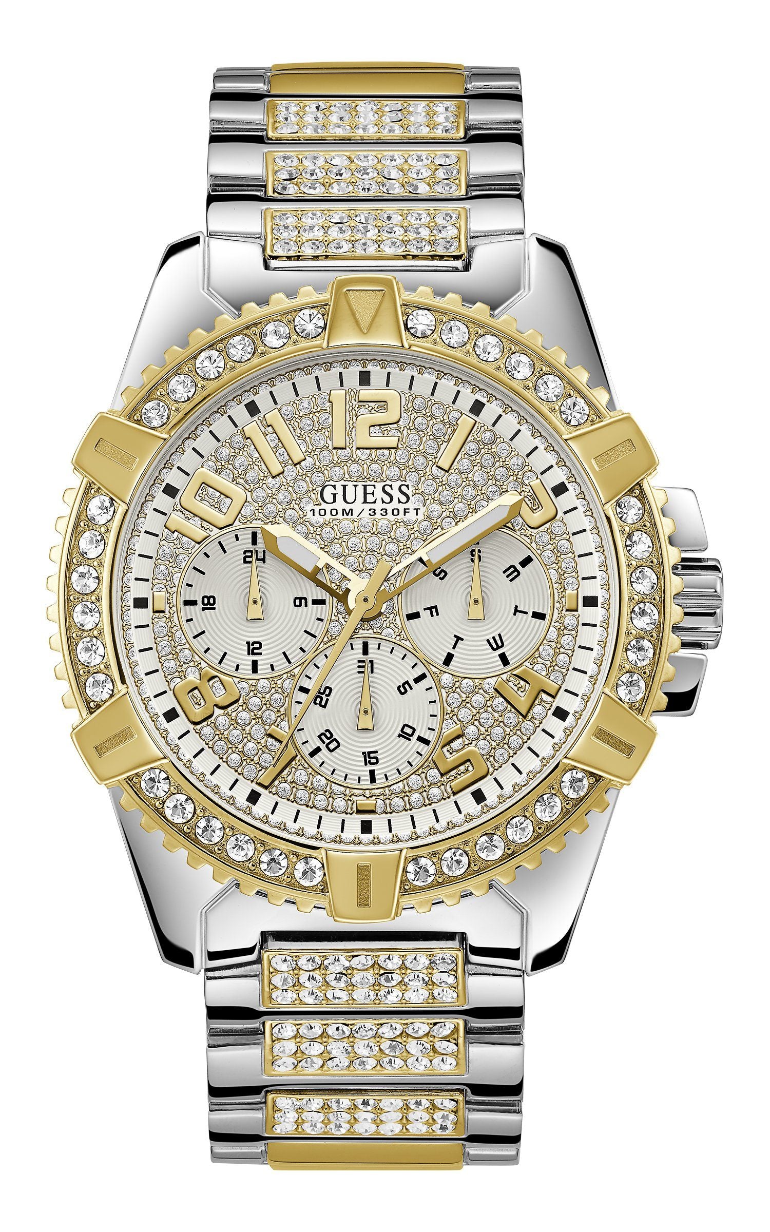 Guess Frontier Crystal Two Tone Watch W0799G4 Bevilles Jewellers