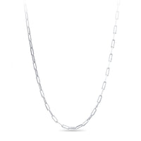 45cm Sterling Silver Wide Paperclip Link Necklace Necklaces Bevilles 