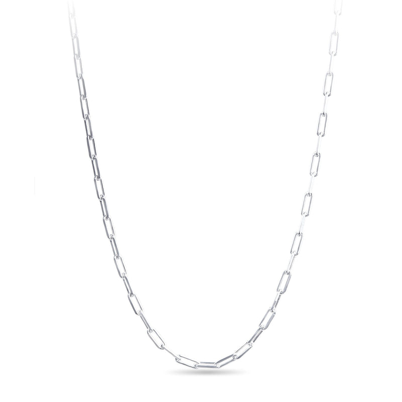 45cm Sterling Silver Wide Paperclip Link Necklace Necklaces Bevilles 