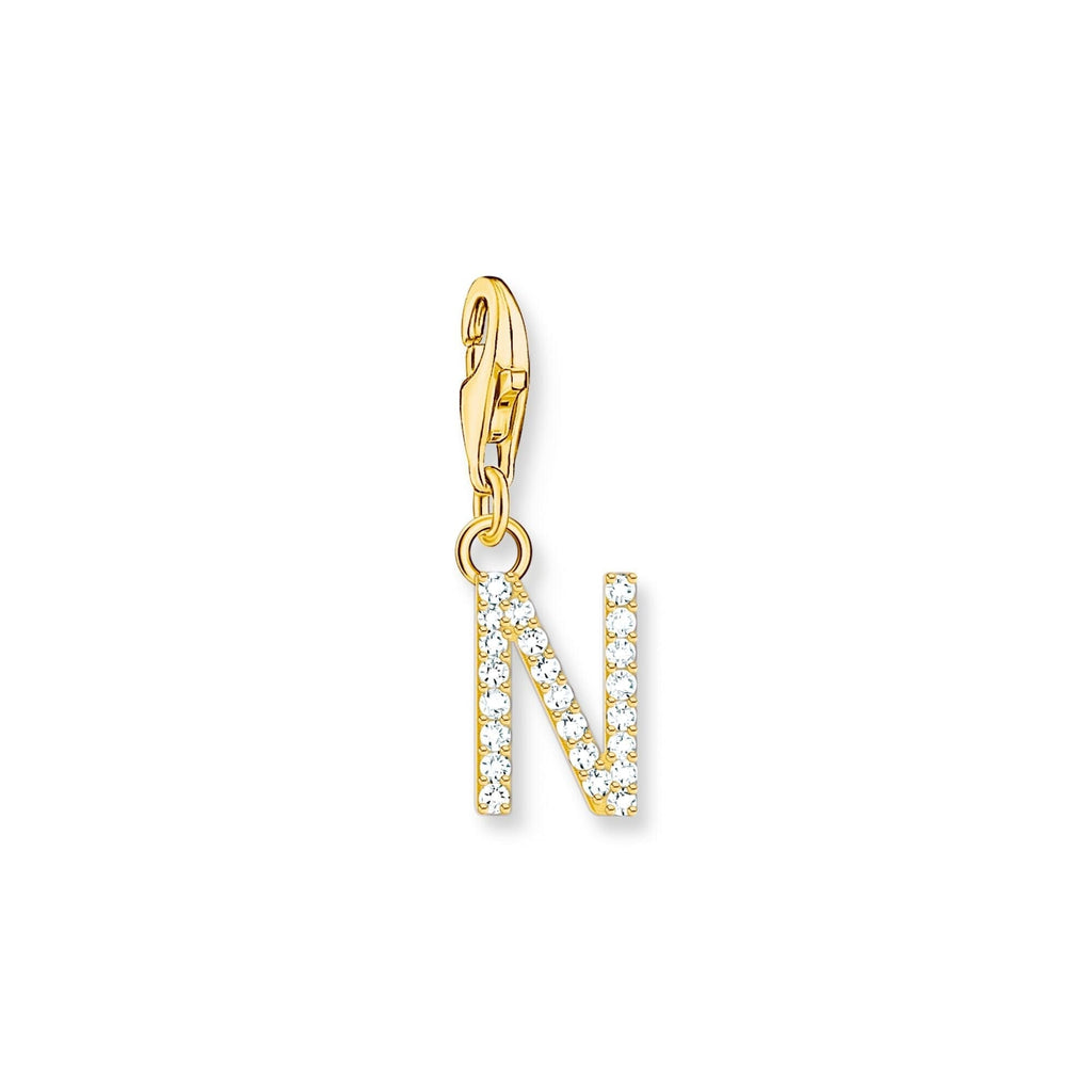 THOMAS SABO Charm Pendant Letter N Gold Plated – Bevilles Jewellers