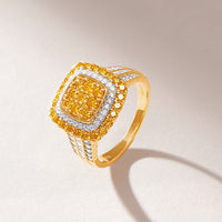 Meera Halo Ring with 1.50ct of Laboratory Grown Diamonds in 9ct Yellow Gold Rings Bevilles 