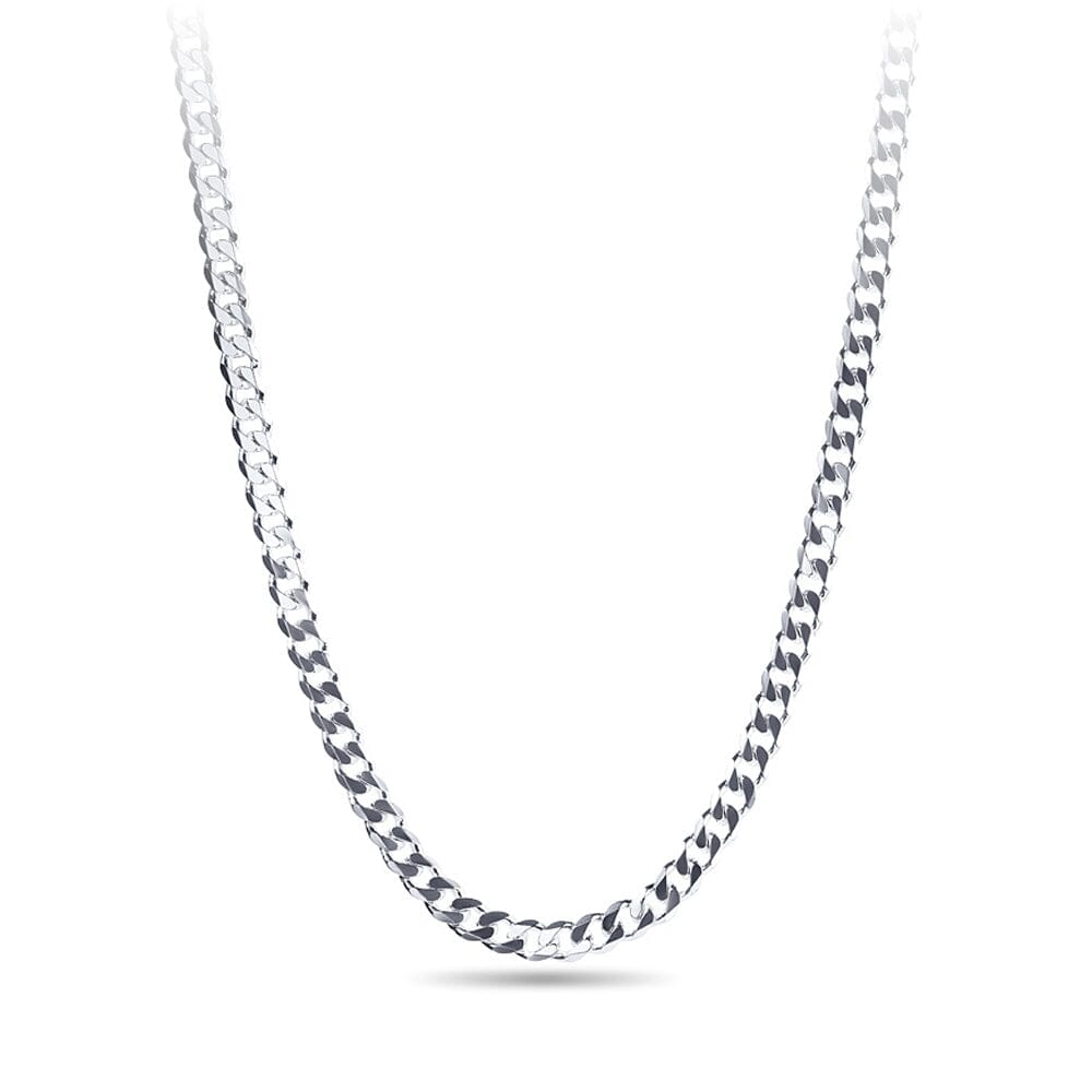 Sterling Silver Curb Chain Necklace 55cm