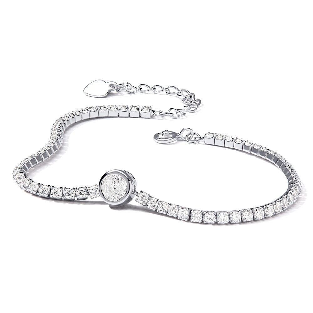 18cm Tennis Bracelet with Cubic Zirconia in Sterling Silver Bracelets Bevilles 