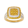 Meera Halo Ring with 1.50ct of Laboratory Grown Diamonds in 9ct Yellow Gold Rings Bevilles 