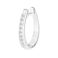 Channel Hoop Earrings with 1/2ct of Laboratory Grown Diamonds in Rhodium Plated Sterling Silver Earrings Bevilles 