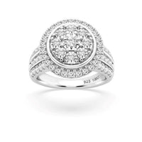 Miracle Surround Halo Ring with 100ct of Diamonds in Sterling Silver Rings Bevilles L 