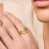 Caged Two Tone Ring in 9ct Yellow Gold Bevilles Jewellers 