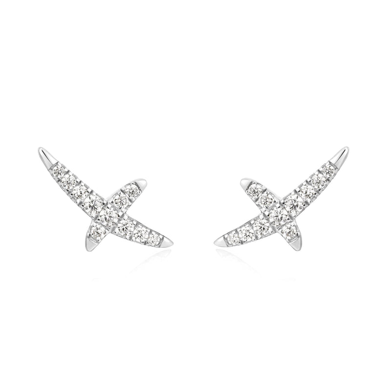 Ania Haie Silver Kiss Pave Studs Earrings Ania Haie 