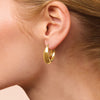 9ct Yellow Gold Silver Infused Tapered Bold Oval Hoop Earrings Earrings Bevilles 