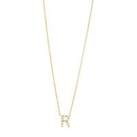 9ct Yellow Gold Silver Infused Cubic Zirconia Initial Necklace Necklaces Bevilles 