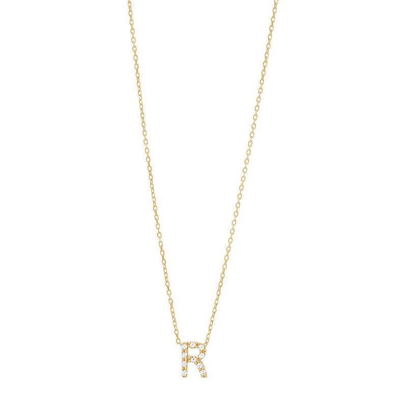 9ct Yellow Gold Silver Infused Cubic Zirconia Initial Necklace Necklaces Bevilles R 