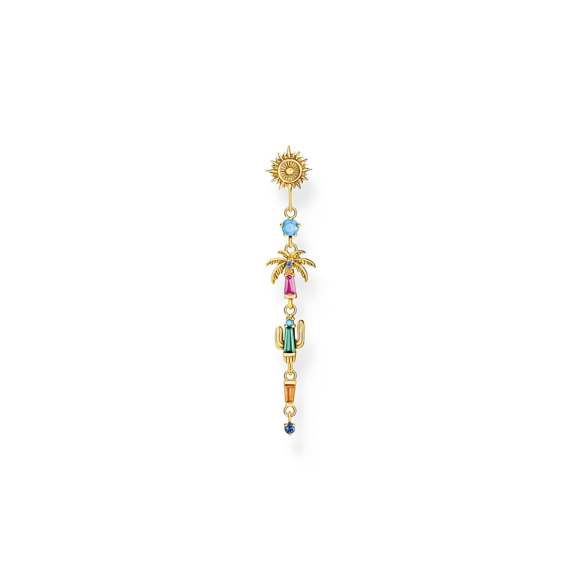 THOMAS SABO Single earring with colourful sun, palm tree & cactus Earrings Thomas Sabo 