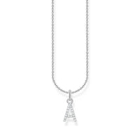 THOMAS SABO Necklace with letter pendant A and white zirconia - silver Necklaces Thomas Sabo 