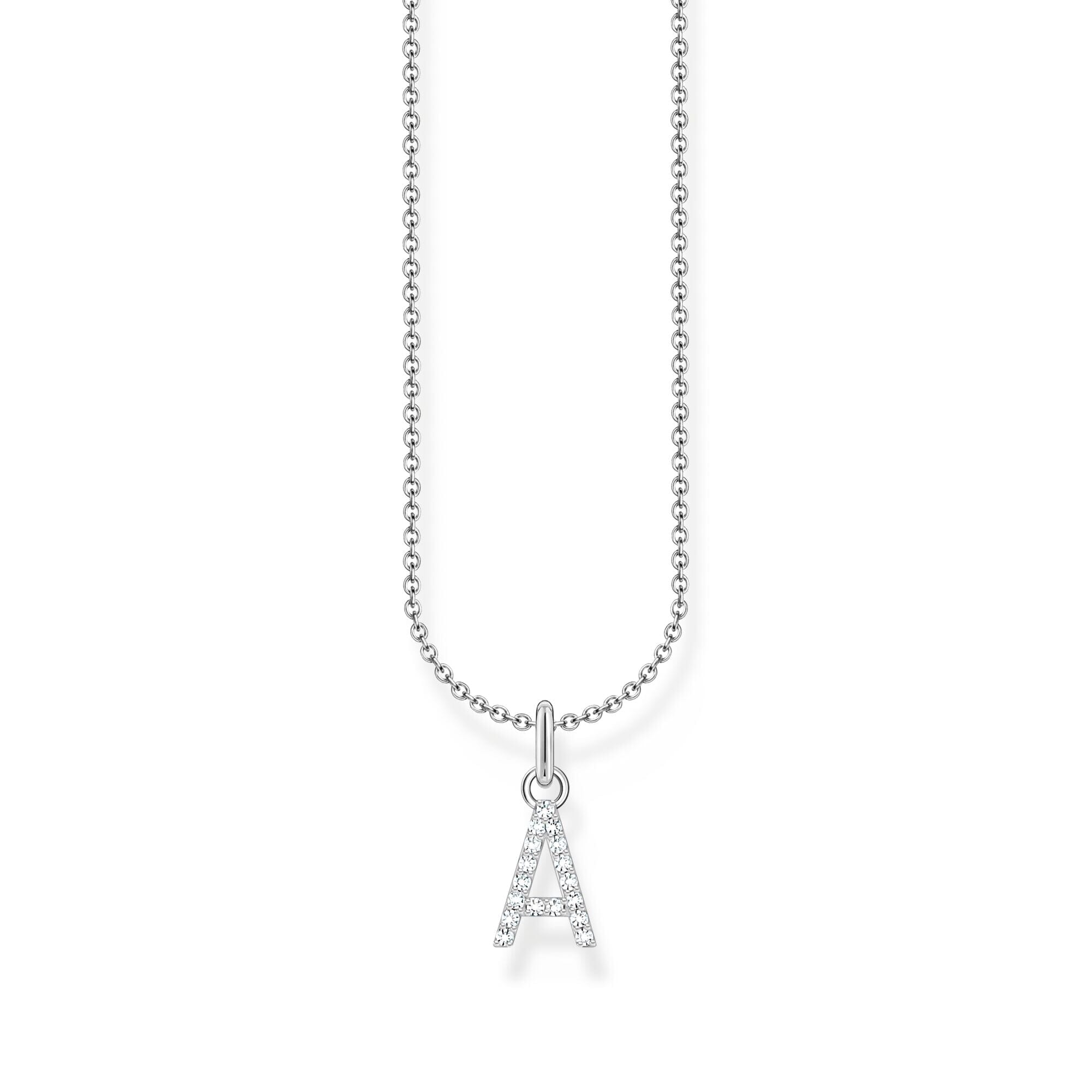 THOMAS SABO Necklace with letter pendant A and white zirconia - silver Necklaces Thomas Sabo 