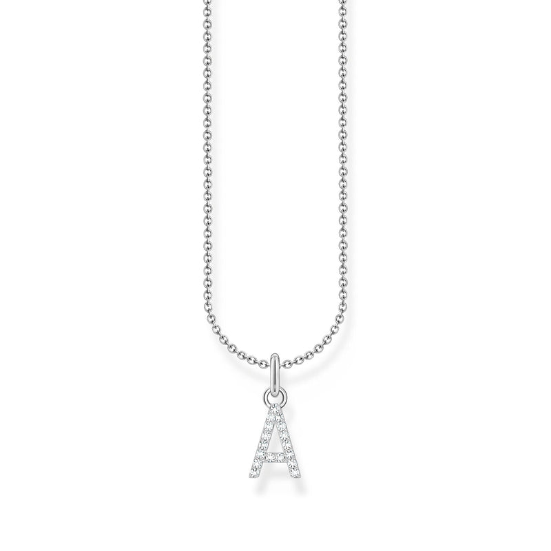 THOMAS SABO Necklace with letter pendant A and white zirconia - silver Necklaces Thomas Sabo 