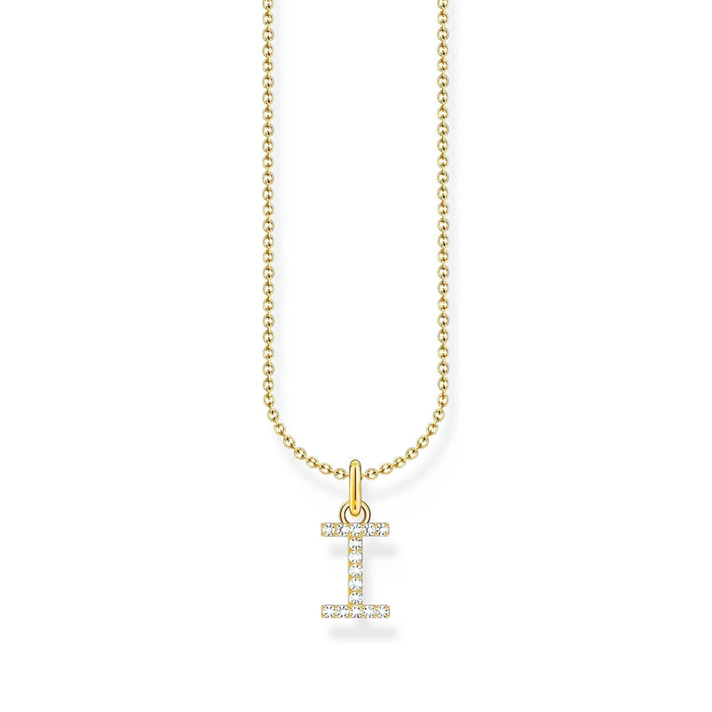 THOMAS SABO Necklace with letter pendant I and white zirconia - gold Necklaces Thomas Sabo 