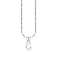 THOMAS SABO Necklace with letter pendant O and white zirconia - silver Necklaces Thomas Sabo 