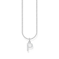 THOMAS SABO Necklace with letter pendant P and white zirconia - silver Necklaces Thomas Sabo 