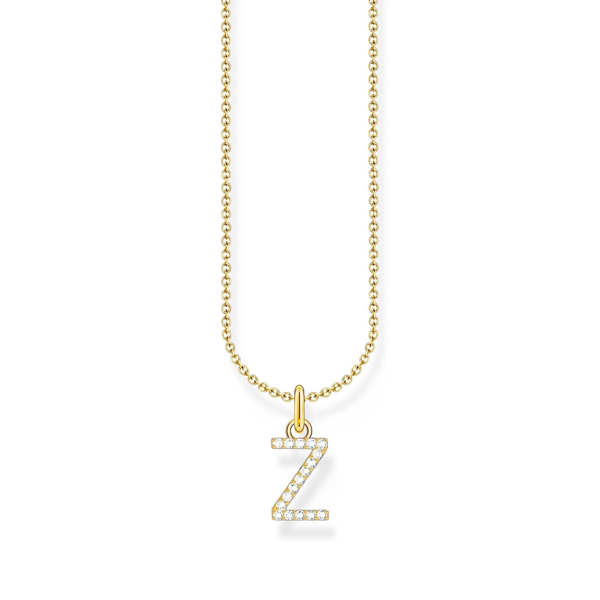 THOMAS SABO Necklace with letter pendant Z and white zirconia - gold Necklaces Thomas Sabo 