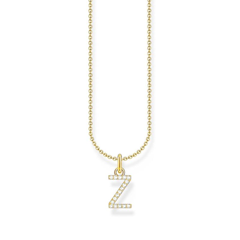 THOMAS SABO Necklace with letter pendant Z and white zirconia - gold Necklaces Thomas Sabo 