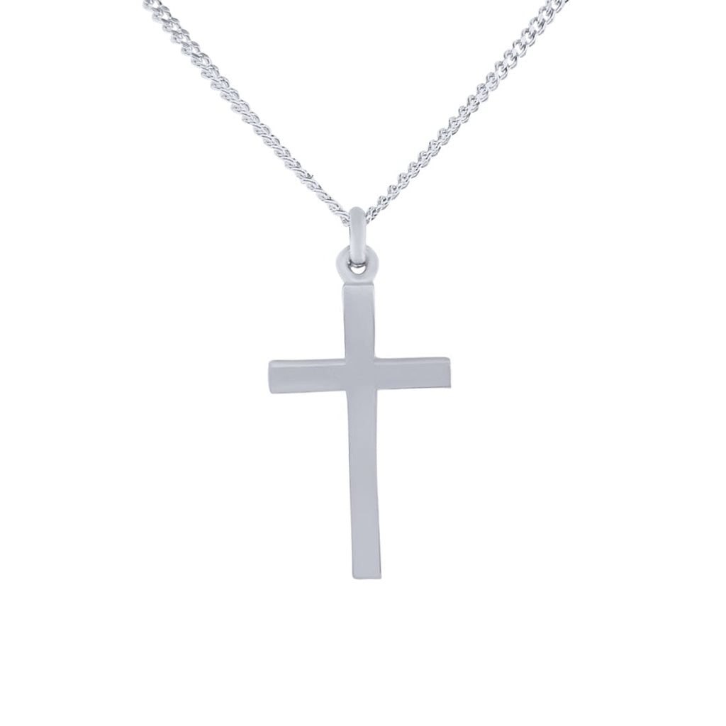 50cm Flat Cross Necklace in Sterling Silver – Bevilles Jewellers