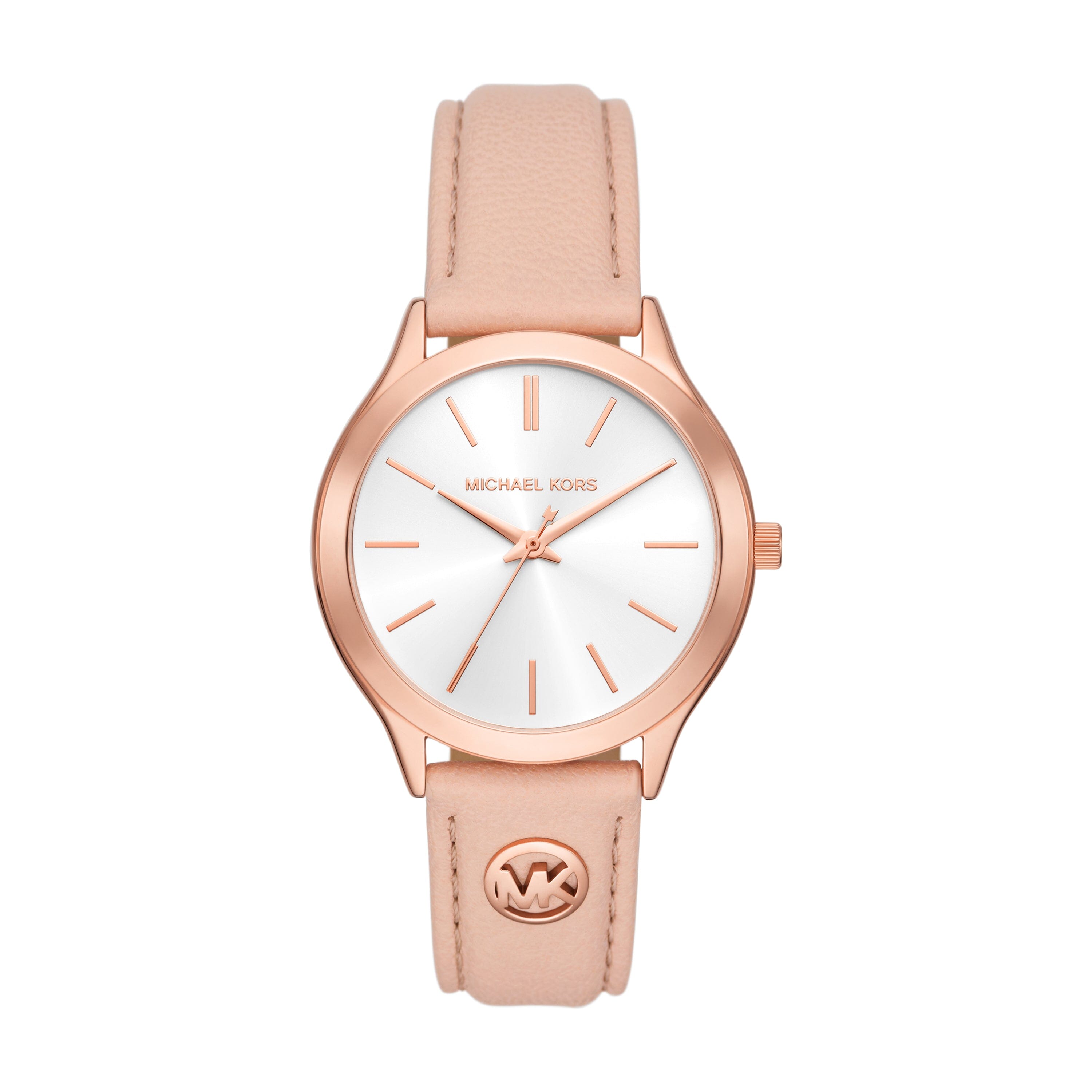 Michael Kors Slim Runway Three Hand Blush Leather Watch MK7467