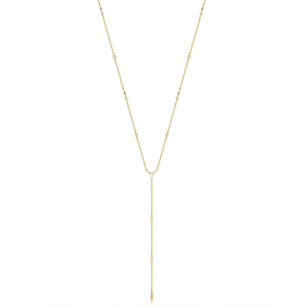 Ania Haie Gold Sparkle Point Y Necklace – Bevilles Jewellers