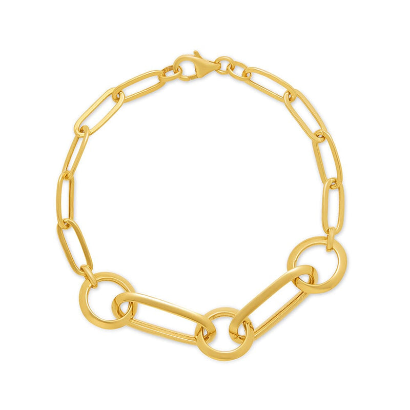 Paperclip Bracelet in 9ct Yellow Gold Bracelets Bevilles 