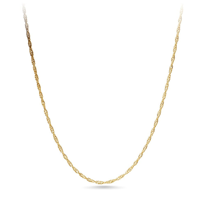 9ct Yellow Gold Singapore Chain Necklace 50cm Necklaces Bevilles 