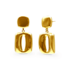 9ct Yellow Gold Silver Infused 90's Vintage Square Cut Out Drop Earrings Earrings Bevilles Jewellers 