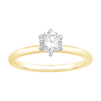 1/2ct Laboratory Grown Diamond Solitaire Ring in 18ct Yellow Gold Bevilles Jewellers 