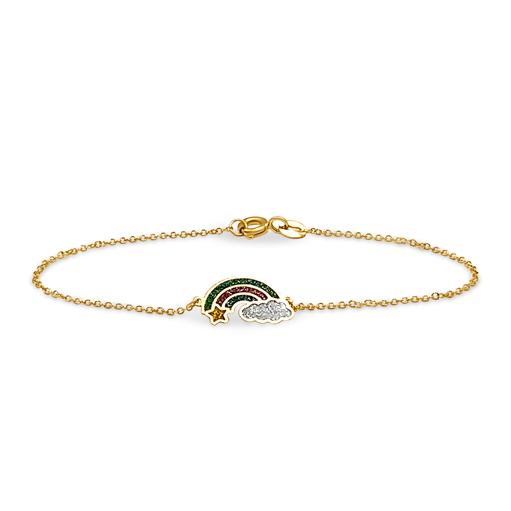 9ct Yellow Gold Rainbow Bracelet Bracelets Bevilles Jewellers 