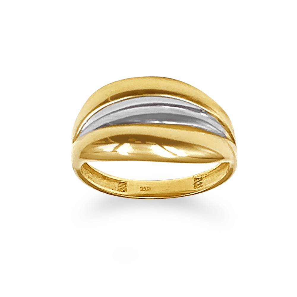 Caged Two Tone Ring in 9ct Yellow Gold Bevilles Jewellers 