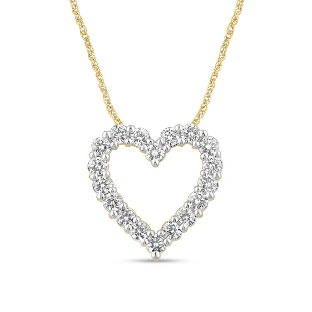 Heart Slider Necklace with 1.00ct of Laboratory Grown Diamonds in 9ct Yellow Gold Bevilles Jewellers 