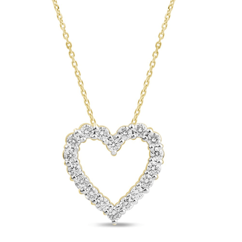 Heart Slider Necklace with 1/2ct of Laboratory Grown Diamonds in 9ct Yellow Gold Bevilles Jewellers 