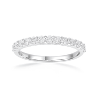 Single Row Dress Ring with 1/2ct of Laboratory Grown Diamonds in Sterling Silver and Platinum Bevilles Jewellers 