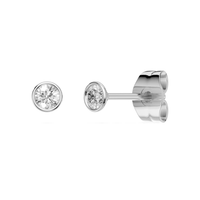 Bezel Stud Earrings with 1/5ct of Laboratory Grown Diamonds in Sterling Silver and Platinum Bevilles Jewellers 