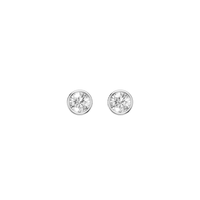 Bezel Stud Earrings with 1/5ct of Laboratory Grown Diamonds in Sterling Silver and Platinum Bevilles Jewellers 