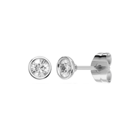 Bezel Stud Earrings with 0.40ct of Laboratory Grown Diamonds in Sterling Silver and Platinum Bevilles Jewellers 