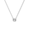 Bezel Pendant Necklace with 0.10ct of Laboratory Grown Diamonds in Sterling Silver and Platinum Bevilles Jewellers 