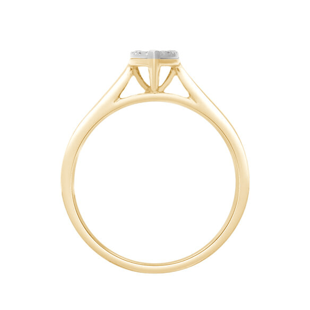 Marquise Shape Ring with 0.05ct of Diamonds in 9ct Yellow Gold Bevilles Jewellers 