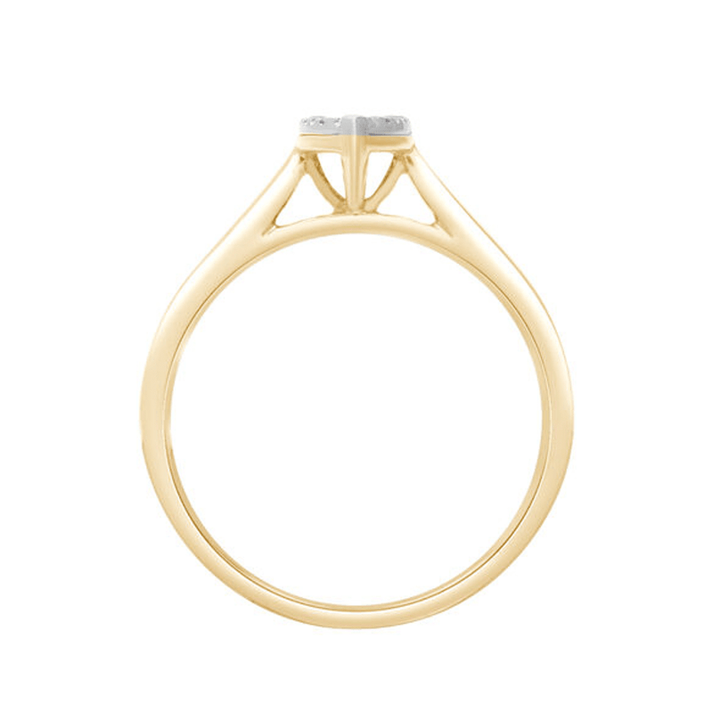 Marquise Shape Ring with 0.05ct of Diamonds in 9ct Yellow Gold Bevilles Jewellers 