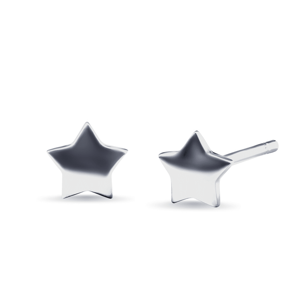 Christmas Star Stud Earrings in Sterling Silver Bevilles Jewellers 