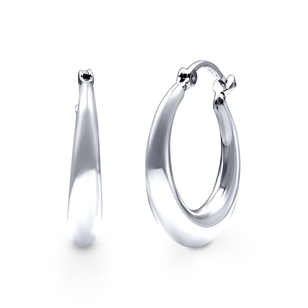 24mm Gradiated Hoop Earrings in Sterling Silver Bevilles Jewellers 