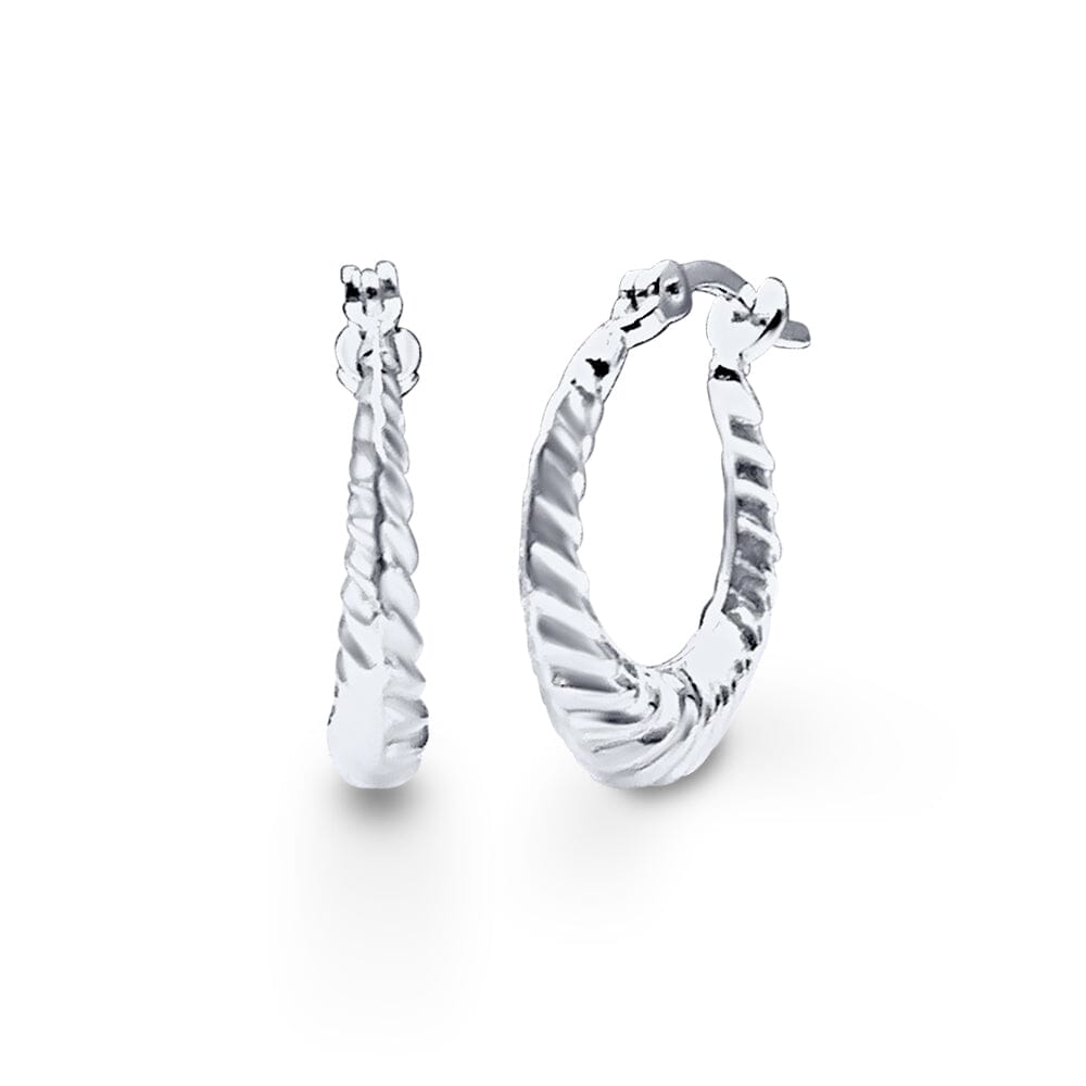 Croissant Hoop Earrings in Sterling Silver Bevilles Jewellers 